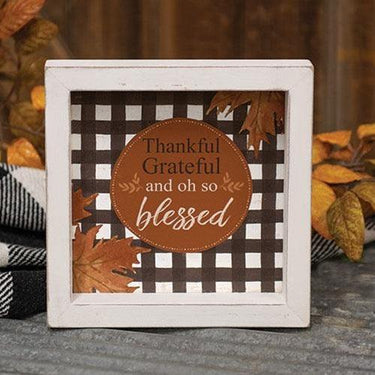 Thankful, Grateful and Oh So Blessed Shadowbox Sign - The Fox Decor